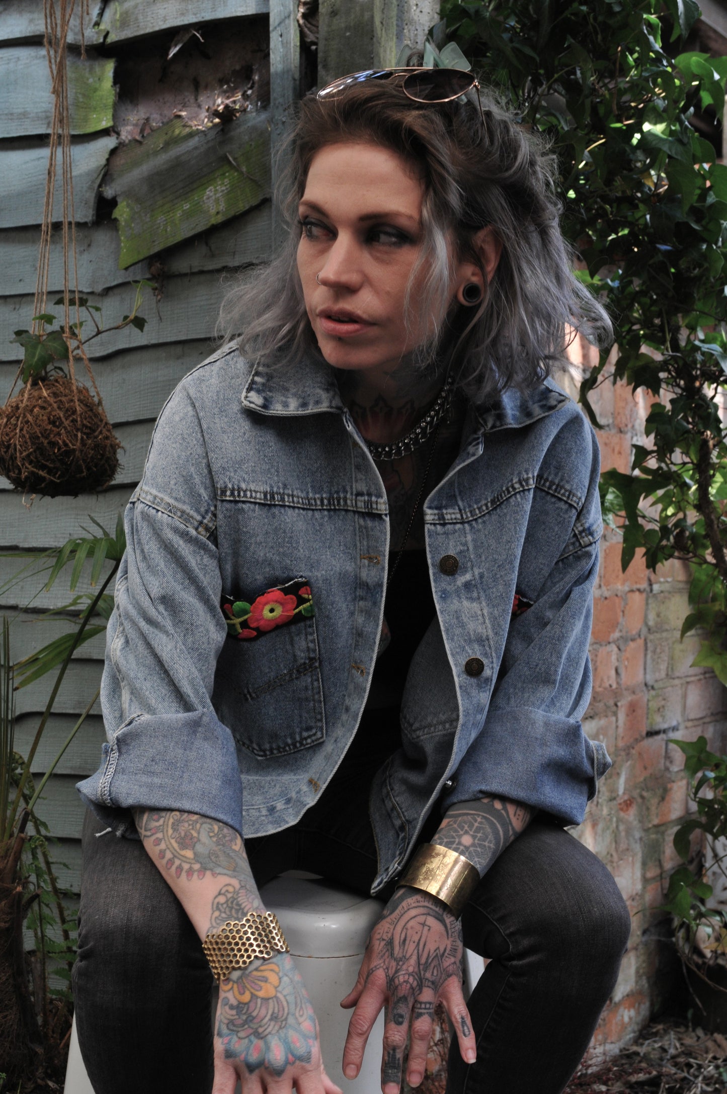 Denim Motif Jacket