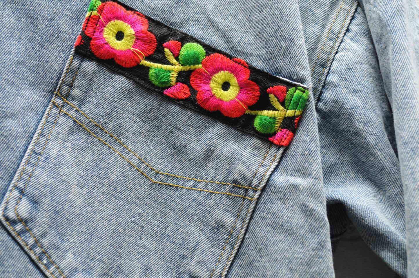 Denim Motif Jacket