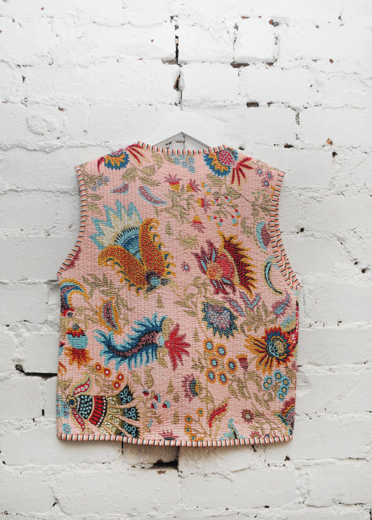 The Folk Waistcoat -  Pink Boho