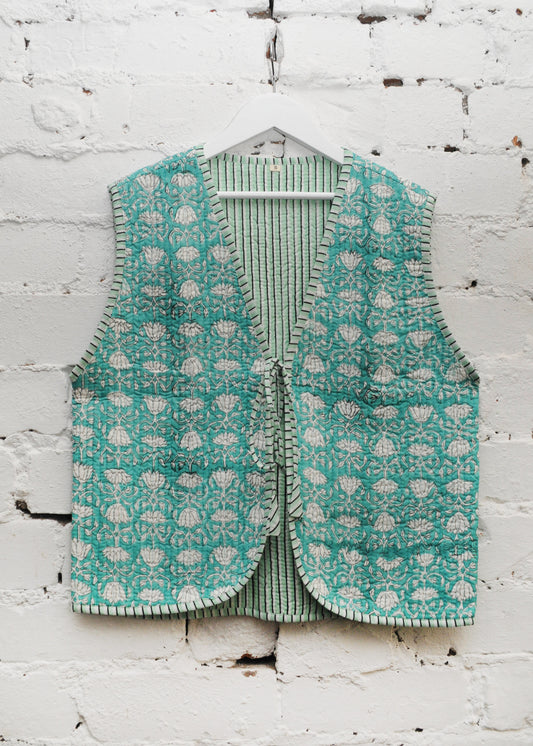 The Folk Waistcoat -  Green Thistle
