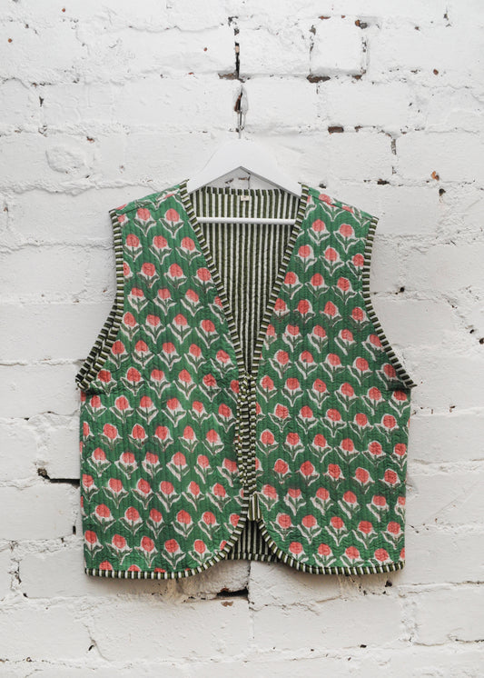 The Folk Waistcoat -  Grass Green